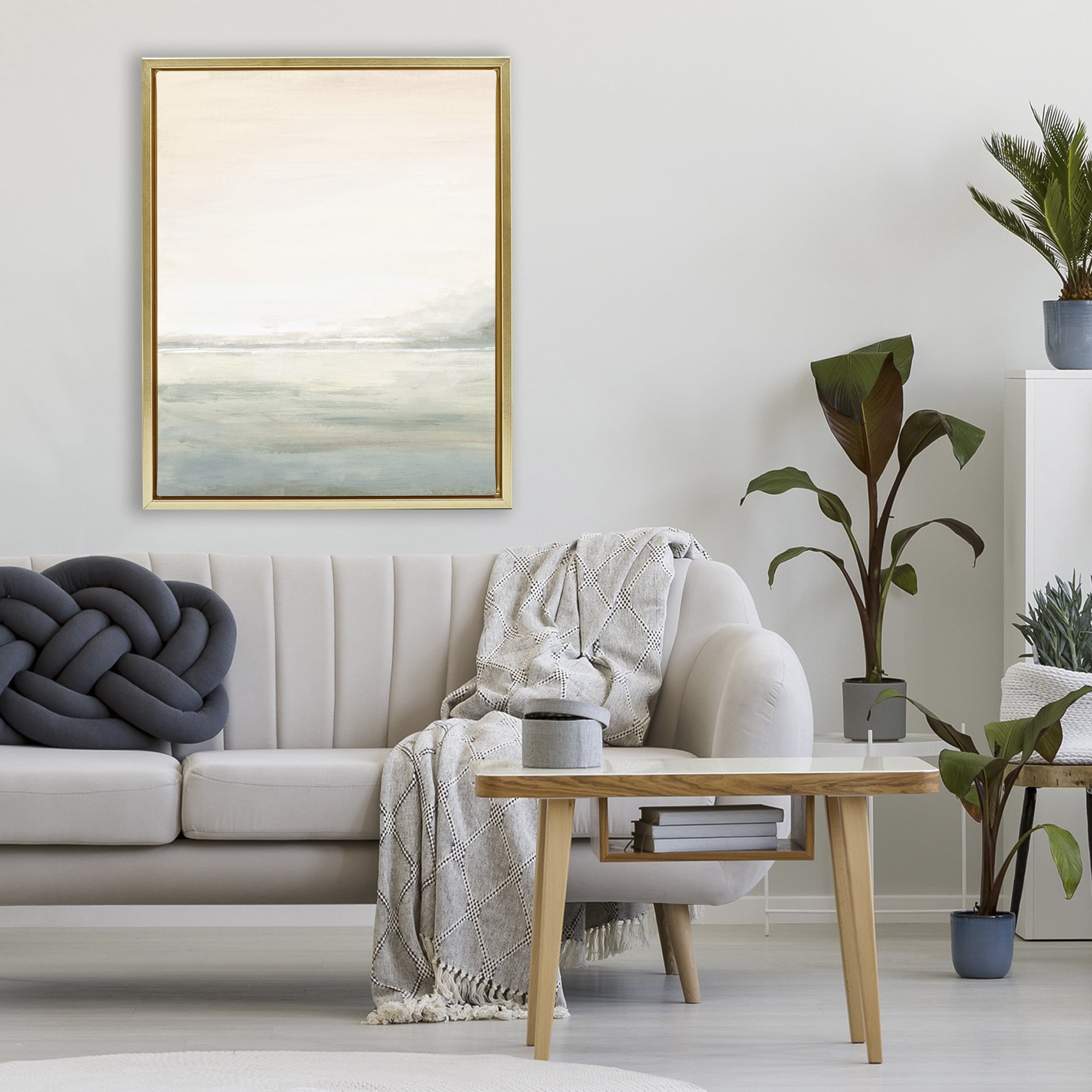 Stupell Industries Light Fog Atmosphere Gold Framed Floater Canvas Wall Art, design by Patricia Pinto