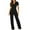 Black, variant on Lovskoo Jumpsuits for Women 2023 Summer Short Sleeve Belted Wide Leg Pants Romper with Pockets One Piece Casual Outfit Purple