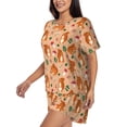 thumbnail image 2 of Rateoe Squirrel And Mushroom Pattern Women's Short-Sleeved Pajama Set - 2 Piece Soft and Lightweight Sleepwear Set-4X-Large, 2 of 7