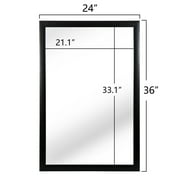 HomGarden 24x36Inch Rectangle Modern Wall Mirror Black Bathroom Vanity Mirror