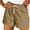 Khaki, variant on cocolona Womens Summer Casual Loose Cargo Shorts Elastic Waist Drawstring Vacation Beach Shorts with Pocket