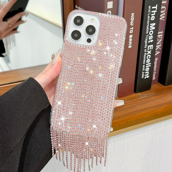 Compatible with iPhone 15 Pro Max Case Luxury Bling Rhinestone Glitter Phone Case for Women Girls Rhinestone Diamond Cute Pretty Luxury Fashion Gems Bumper Case Cover for iPhone 15 Pro Max