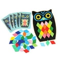thumbnail image 3 of Lipstore Wooden Pattern Blocks Geometric Shapes Family Entertainment Brains Teaser Toy Owl, 3 of 8