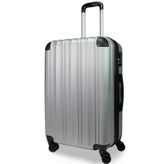 CalBags Kemyer Quest 25-Inch Hardside Lightweight Expandable Spinner Suitcase Luggage - Silver