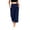Navy, variant on AVRNLIQ Womens High Waisted Wide Leg Capri Pants with Pockets, Loose Fit Stretch Casual Coffee Cropped Pants S-XXXL,Size XL