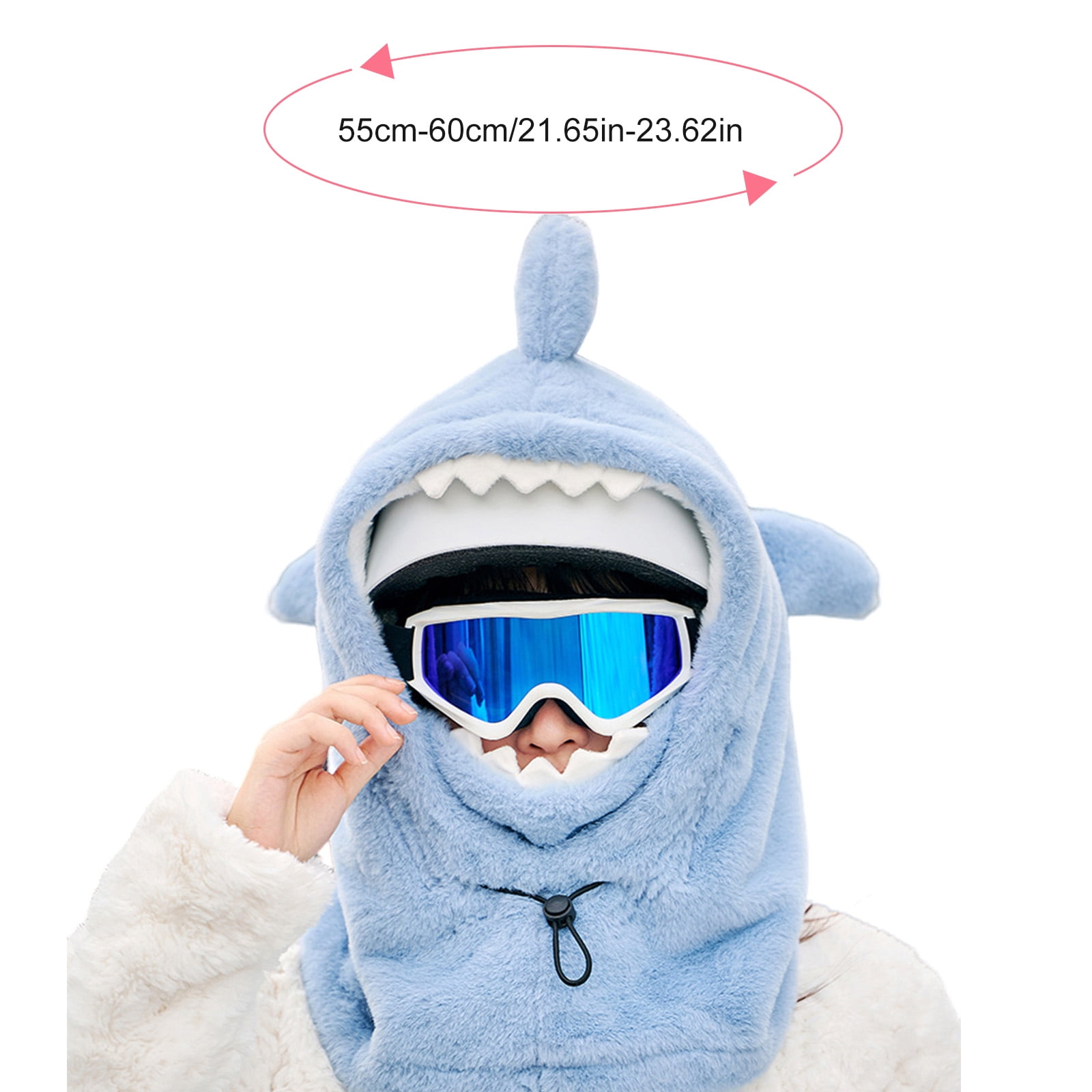 Furry Plush Fish Ski Helmets Covers for Winter Outdoor Adventures and Sport Women and Girl Lovely Thick Warm Headgrea Hat