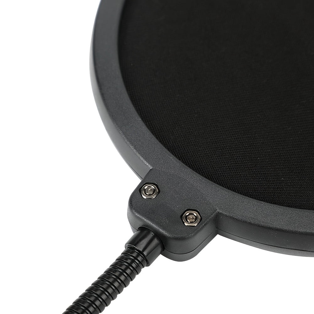 Live Streaming Condenser Microphone with Pop-Up Filter, Anti-Howling Noise Reduction, Double Windscreen & 360° Flexible Gooseneck Clamp