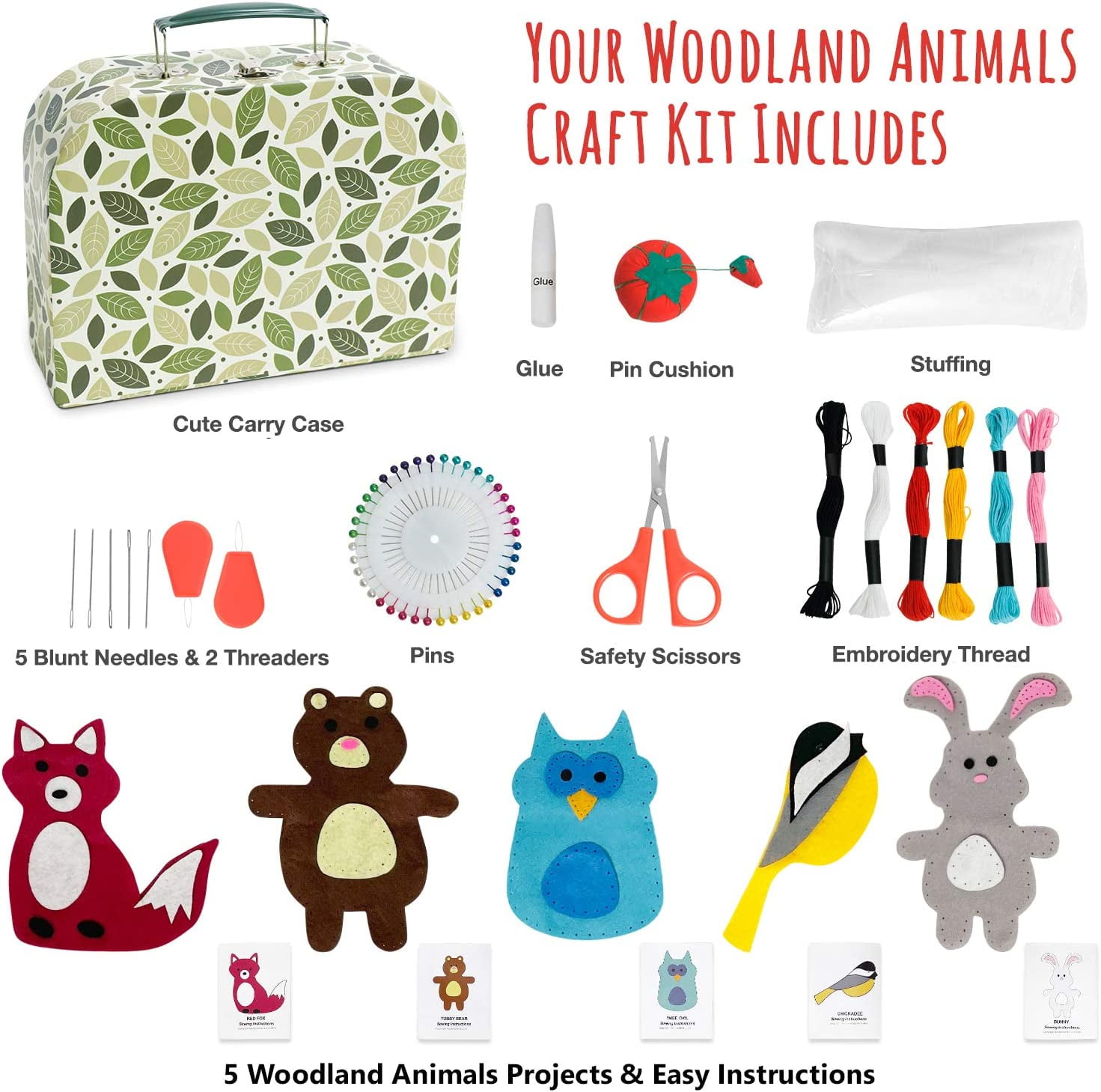 Arts And Crafts for Kids – Create Animals and Display Stand, Kit – LCCraft