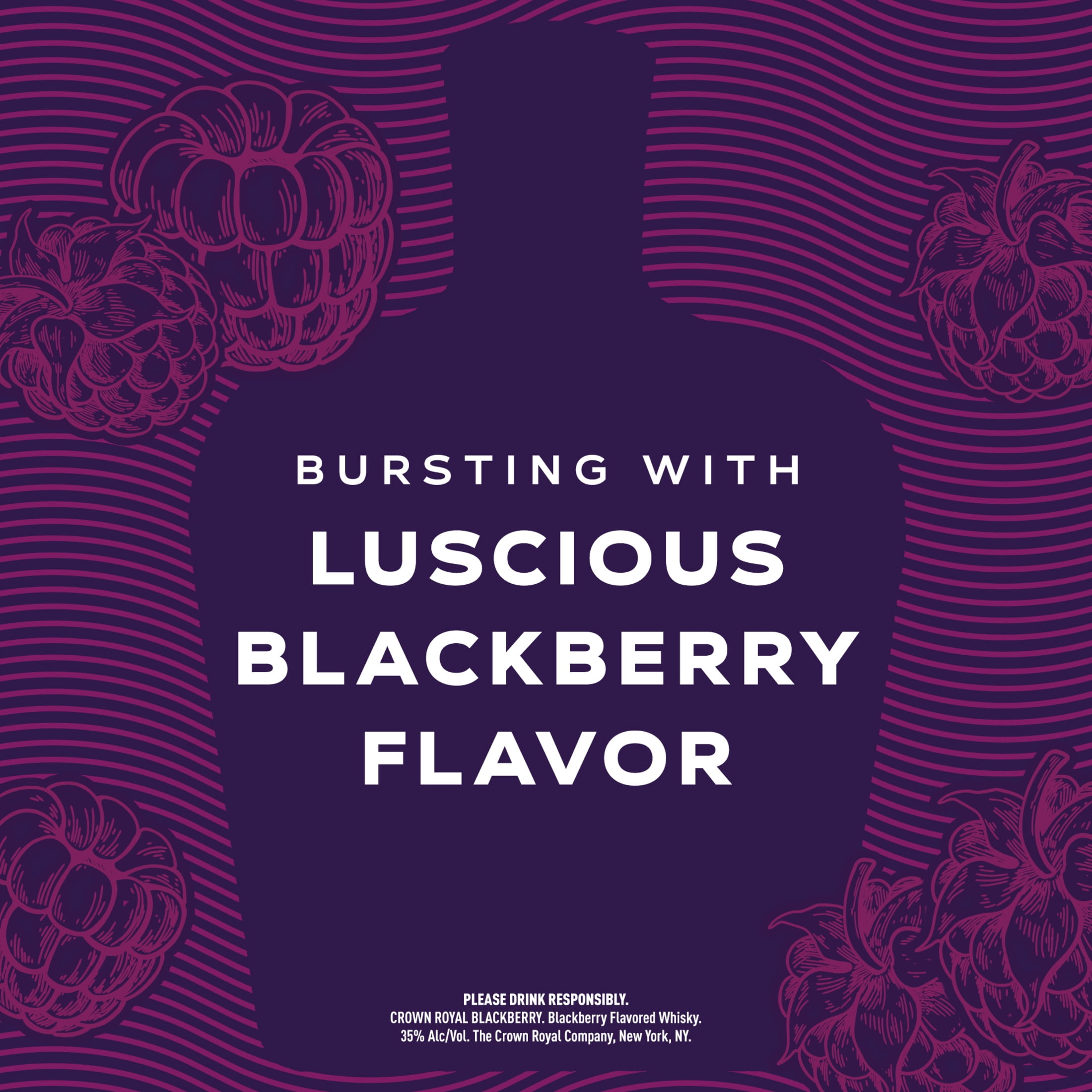 Crown Royal Blackberry Flavored Whisky, 750 ml, 35% ABV