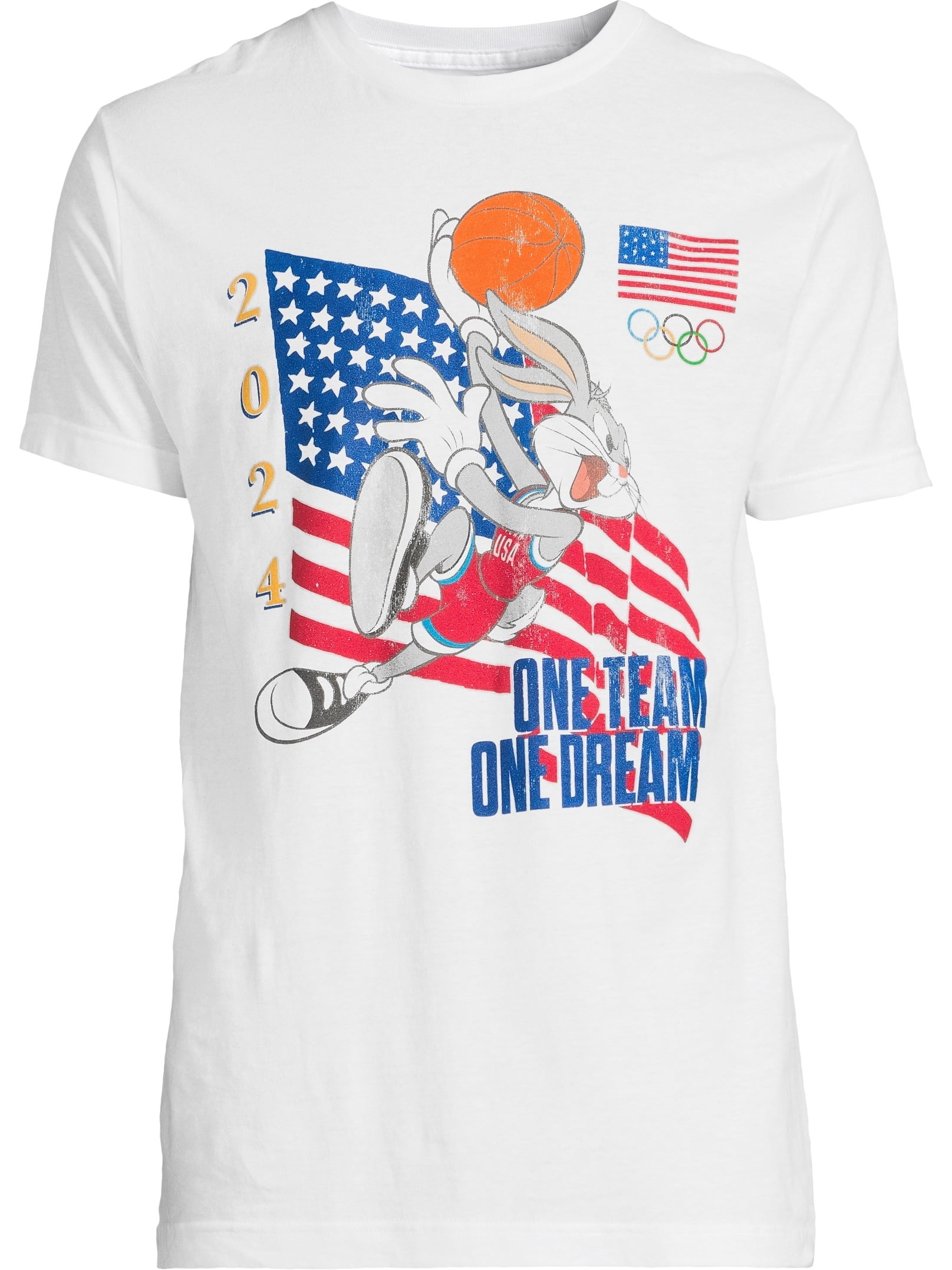 Looney Tunes x Team USA Men's & Big Men's Bugs Bunny Graphic Tee Shirt, Sizes S-3XL