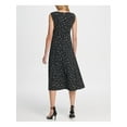 thumbnail image 2 of DKNY Womens Black Polka Dot Sleeveless Jewel Neck Midi Shift Dress Size: 10, 2 of 3