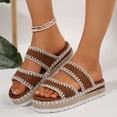 thumbnail image 6 of Caywon Women's Wedge Sandals Flat Open Toe Non Slip Slides Comfortable Chunky Low Heel Beach Sandals Slide Sandals Comfortable Casual, 6 of 7