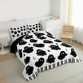 thumbnail image 3 of Manfei Black Funny Ghost Full Size Comforter Sets, Happy Halloween Bedding Comforter Set, Teens Boys Girls Kids Reversible Bedding Sets, Super Cozy Room Decor, 3-Piece, 3 of 8
