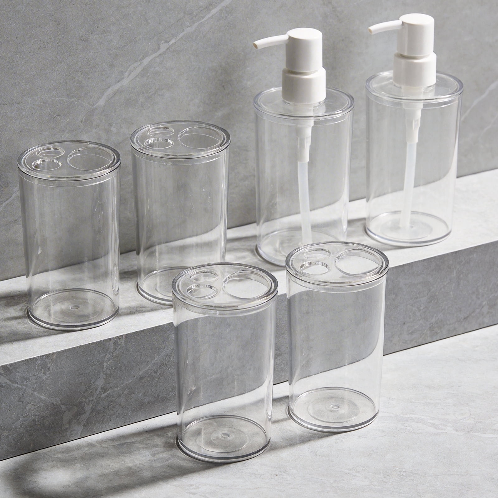 Koomade Bathroom Set 6-Piece Toothbrush Holders and Soap Dispensers
