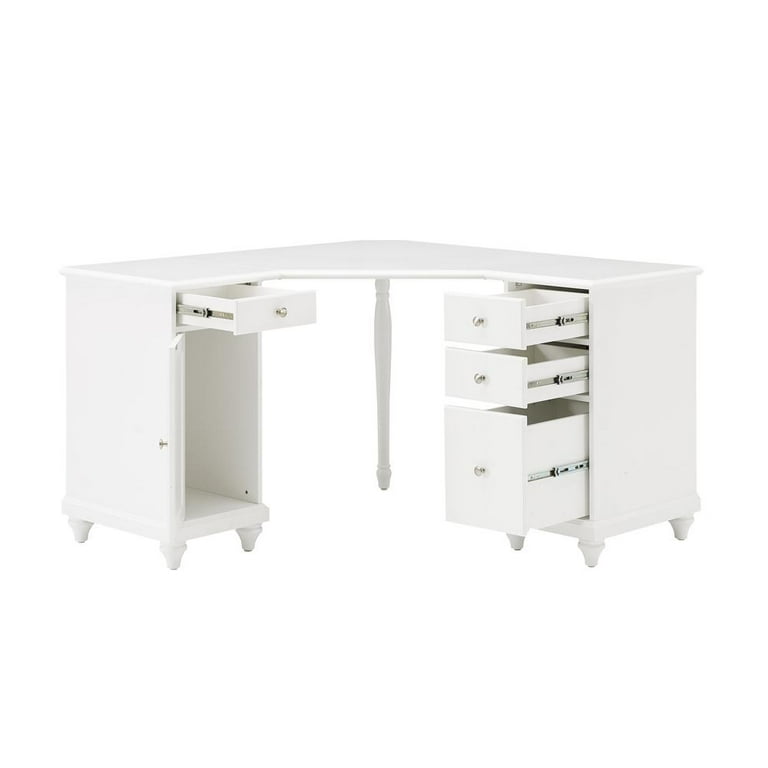Crosley Furniture Palmetto Traditional Wood Corner Desk in White