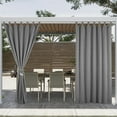 thumbnail image 2 of TOPCHANCES Outdoor Curtains for Patio, Waterproof Detachable Sticky Tab Top Solid Print Outside Curtain for Living Room, Bedroom, Porch, Pergola, Cabana, 52'' x 84'', 1 Panel, Grey, 2 of 12