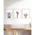 thumbnail image 5 of HAUS AND HUES Botanical Wall Art Framed - Set of 3 Calming Lavender Prints, Plant Posters, Framed Floral Prints, Minimalist Flower Pictures, Nature Artwork (24x36, Beige Framed), 5 of 6
