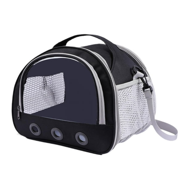 Bolsa de transporte para hámster, de malla transpirable, ligera, con cierre de cremallera, portátil Negro