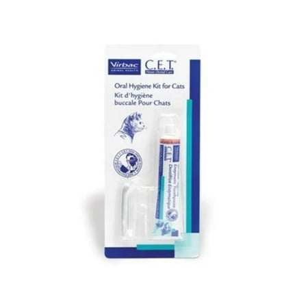 CET Oral Hygiene Kit Finger Toothbrush Kit with 70g Seafood Toothpaste for Cats