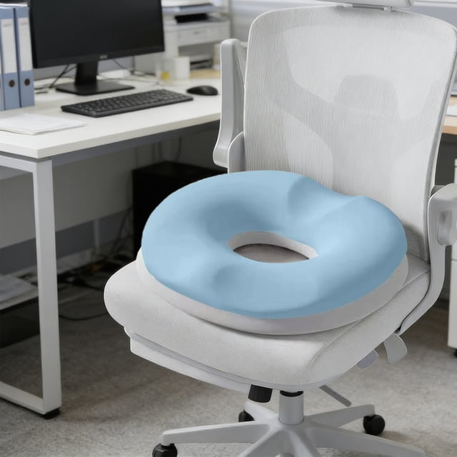 Stress-Relieving Thickened Chair Cushion Soft Memorys Foam Seat Cushion For Office Chair Kitchen Dining Desk Wheelchair Non-Slide Bottom Round Pad