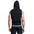 thumbnail image 3 of G-Style Men's Lightweight Athletic Casual Sleeveless Contrast Zipper Hoodie TH890 - Black/Gray - 3XL, 3 of 3