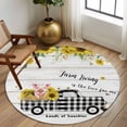 thumbnail image 2 of Large Round Rug 8Ft Washable Non-Slip, Sunflowers Circle Area Rugs for Living Room Bedroom, Spring Botanical Truck Pig Wooden Grain Indoor Floor Mats Carpet Runner for Home Decor, 2 of 8