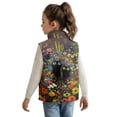 thumbnail image 3 of Pzuqiu Flower Cat Kids Zip Up Vest Size 5-6 Casual Soft Winter Sleeveless Jacket with Pockets Wind Proof Fall Outfits Fashion Clothing Comfortable for Kids and Toddlers, 3 of 7