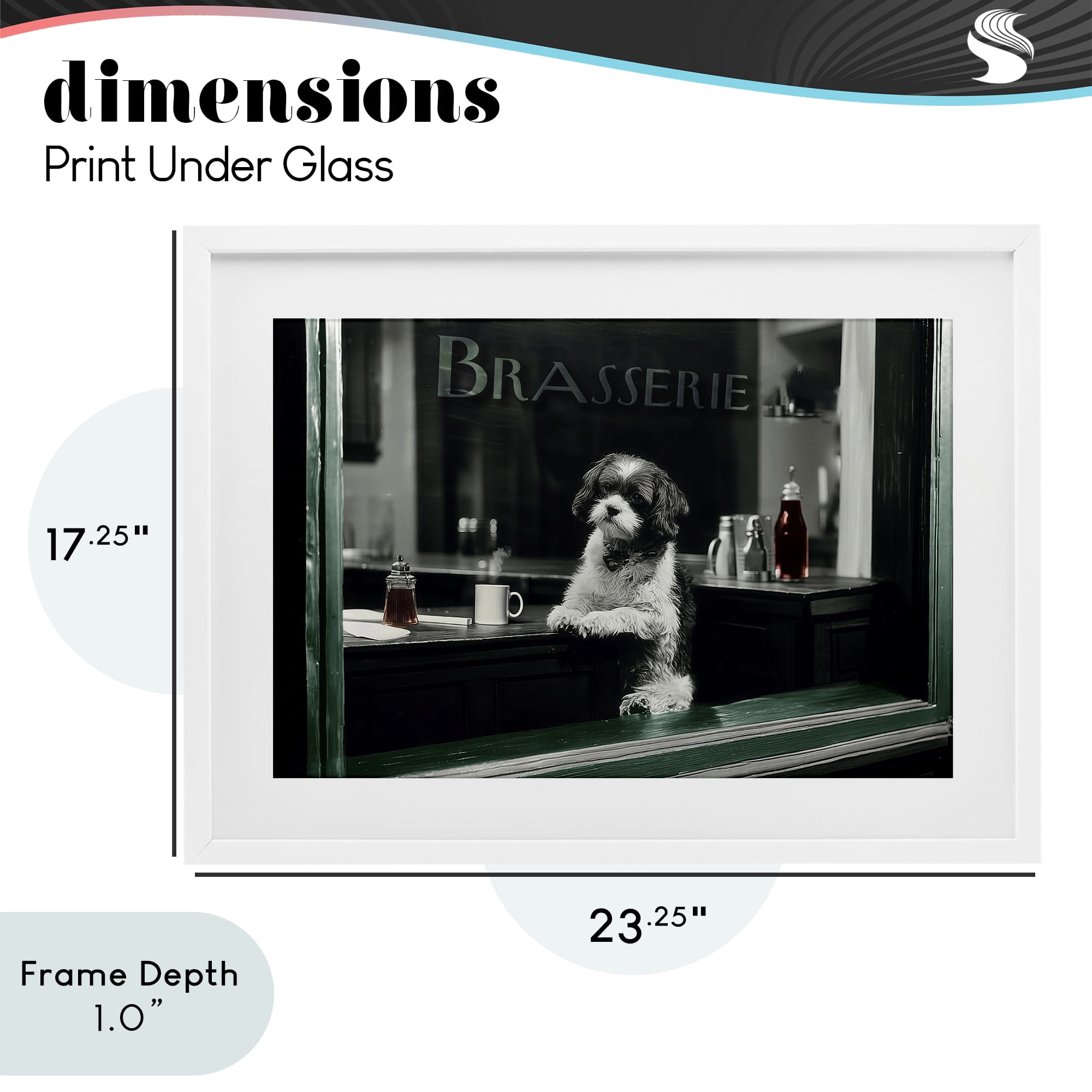Stupell Industries Brasserie Vintage Dog in Window White Framed Print Under Glass, design by Annabelle Hall