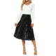 thumbnail image 2 of Falda midi de cóctel brillante y con lentejuelas de cintura alta para mujer INSPIRE CHIC L negra, 2 of 6