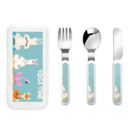 

Rateoe Animal Meditation for Stainless Steel Kids Silverware Set - Child and Toddler Safe Flatware - Children s Knife Fork And Spoon Set