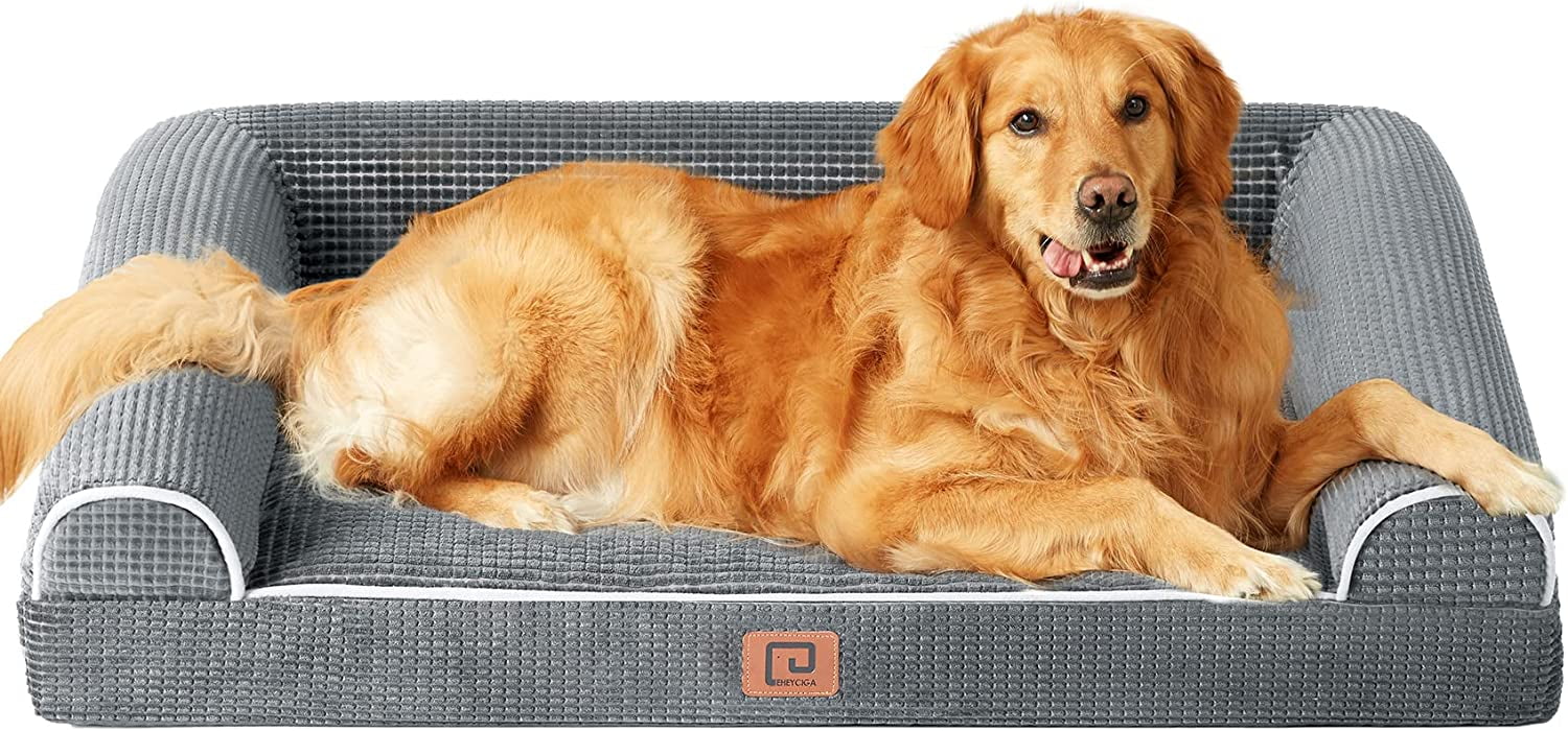 Picture of EHEYCIGA Memory Foam XL Dog Bed with Sides, Orthopedic Waterproof Extra ...