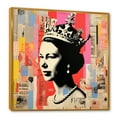 thumbnail image 2 of Designart "Iconic Pop Art of the UK Queen II" Portrait Framed Wall Art - Glam Black Celebrity/Famous Hallway Framed Wall Art Decor, 2 of 6