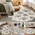 thumbnail image 5 of Small Round Rug 3Ft Washable Non-Slip, Farmhouse Dandelion Circle Area Rugs for Living Room Bedroom, Spring Modern Country Flower Black Beige Indoor Floor Mats Carpet Runner for Home Decor, 5 of 8