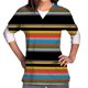 thumbnail image 4 of Tops de mujer Blusa de manga corta con cuello en V Uniforme de trabajo Estampado de rayas con blusa de tres bolsillos Pompotops hkajfhjk463920, 4 of 4