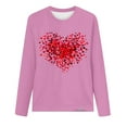 thumbnail image 4 of Spring Tops for Women 2025 Viikei Womens Sweatshirts with No Hood,Plus Size Tops Long Sleeve,Women's Valentine's Day Fashion Print Loose Comfortable Crew-neck Long Sleeve Tops Pink XXL, 4 of 4