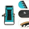 thumbnail image 2 of ACEGOSES Padded Patio Zero Gravity Chair Folding Recliner w/ Side Tray Adjustable Headrest - Turquoise blue, 2 of 7