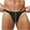 Black, variant on Men's Low Rise Backless Thong Briefs Comfort Stretch Underwear for Daily Wear