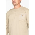 thumbnail image 4 of Carhartt Men's Fr Henley Long Sleeve Work Shirt Beige/Khaki Small, 4 of 6