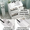thumbnail image 5 of Christopher Knight Home 30" Bathroom Vanity with Ceramic Sink and Soft Close Drawers, Fluted Design, White, 5 of 11