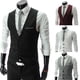 thumbnail image 1 of Chaleco de traje de cuello en V ajustado de estilo coreano de tres botones para hombre Chaleco de traje de moda de negocios británica para hombre, 1 of 1