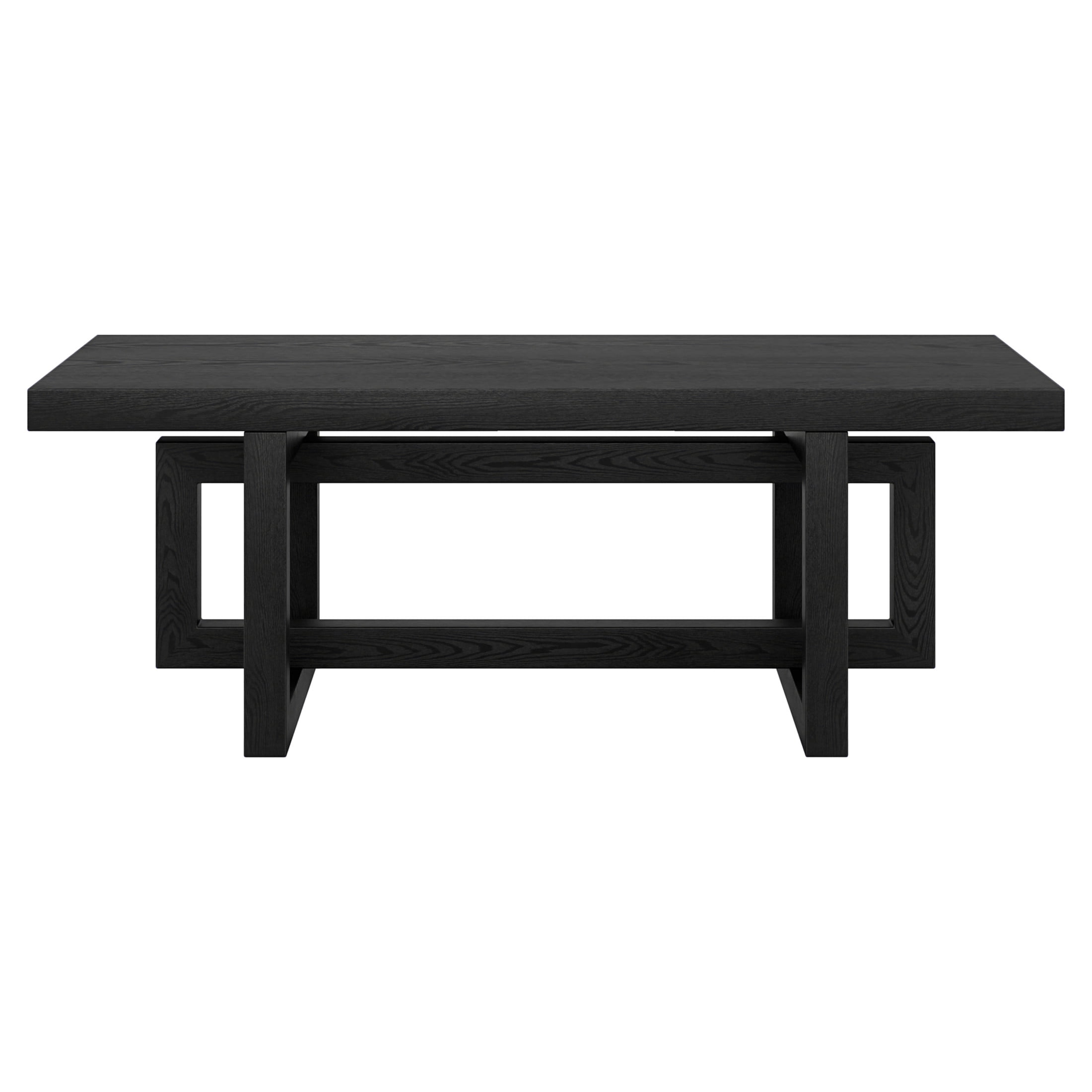 Evelyn&Zoe Modern/Contemporary 47" Wide Black Grain Coffee Table