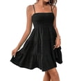thumbnail image 2 of LYMAYTER Robe Nuisette Femme Bretelles Spaghetti Réglables Jupe Mini Confort Ample Robes pour Femmes, 2 of 7