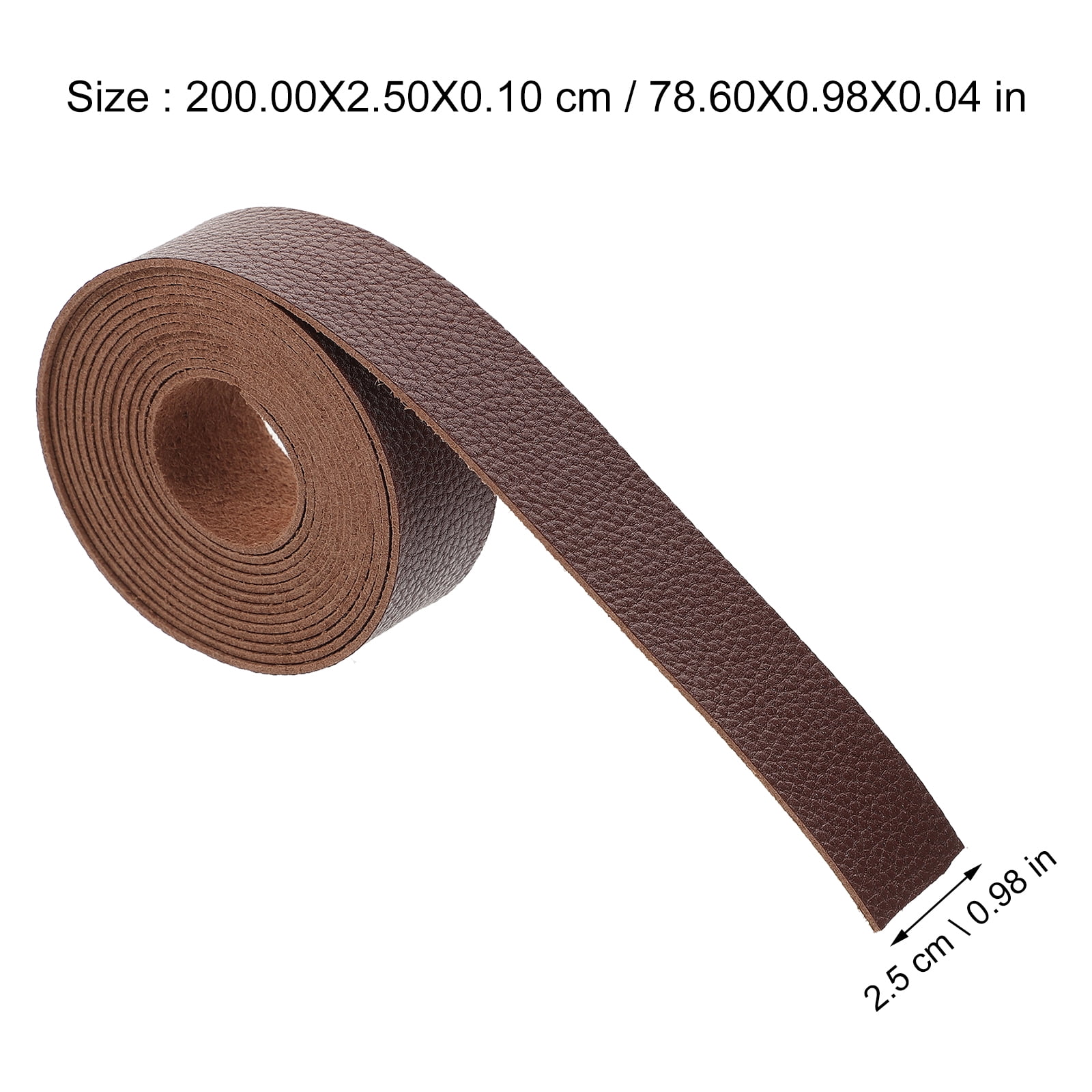 Fan&Ran Genuine Leather Strip 1/4 inch Wide 72 Inches Long for DIY Craft Projects, 1.8-2mm Thick, Bourbon Brown