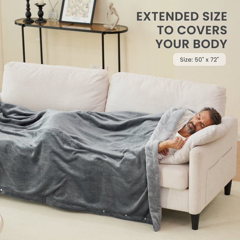 MaxKare Heated Throw Blanket, 50 x 72 inches, Gray Flannel photo 8