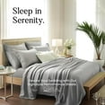 thumbnail image 5 of Tencel Cotton Sheet Set, Soft, Breathable 300 Thread Count Oeko-TEX Certified Queen Bed Sheets, Cooling Sheets, Fits Mattresses Up To 17" - Silver, 5 of 8