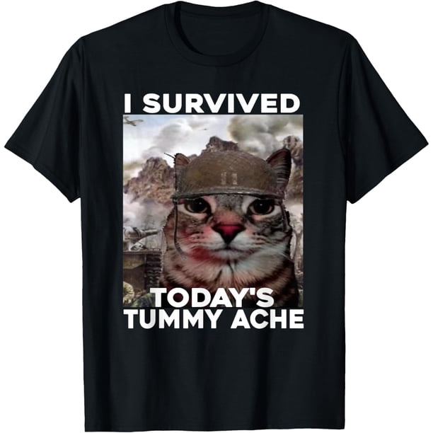 I Survived Today's Tummy Ache - Camiseta para gatos