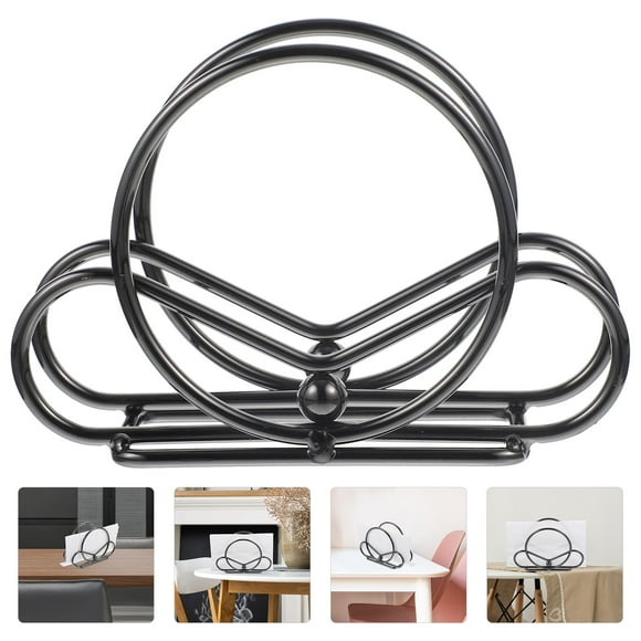 CRILSTYLEO Soporte Práctico Negro Para Servilletas Y Pañuelos Ideal Para Cocina Y Salón
