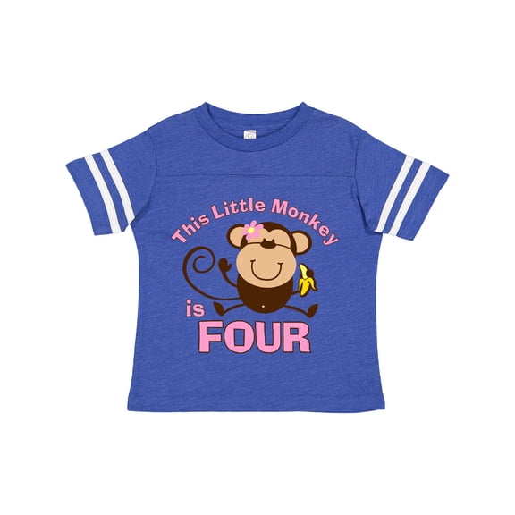 Inktastic Little Monkey Girl 4th Birthday Girls Toddler T-Shirt