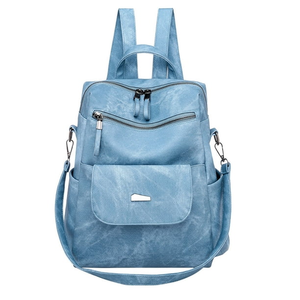 Mochila de piel para mujer, diseño de bolso de hombro, mochila de viaje antirrobo