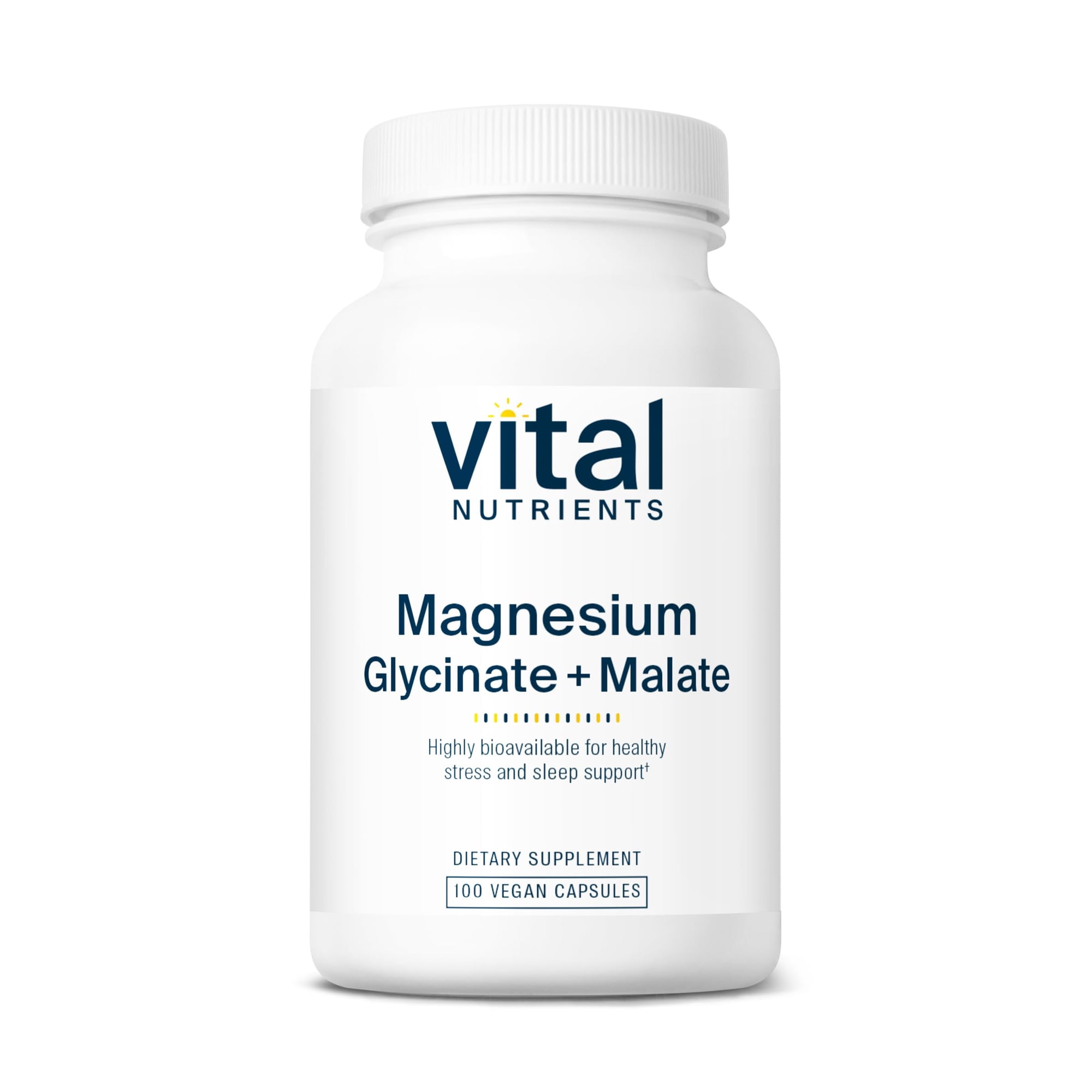 Vital Nutrients Magnesium Glycinate + Malate | 120mg Vegan Magnesium Supplement for Women and Men | Muscle, Heart, Bone Support | Promotes Relaxation | Gluten, Dairy and Soy Free | 100 Capsules